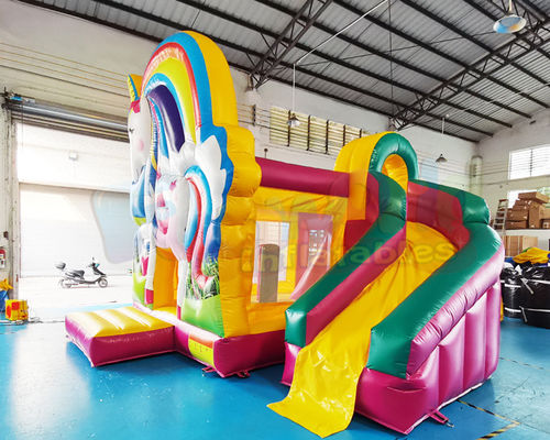 EN71 Mini Unicorn Bouncy Castle Inflatable Bouncer Slide