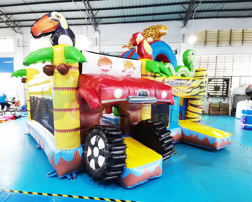 TUV Animal Zoo Jumping Bouncy Castle Inflatable Combo Bounce House