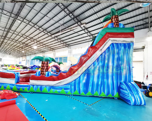 Double Side Rainbow Bouncer Outdoor Inflatable Water Slides For Kindergarten