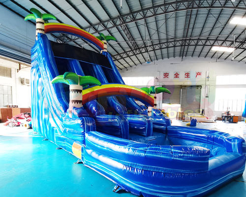 0.55mm PVC Outdoor Inflatable Water Slides Kids Bounce House