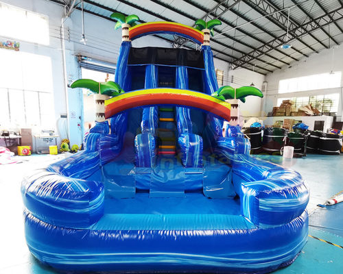 0.55mm PVC Outdoor Inflatable Water Slides Kids Bounce House