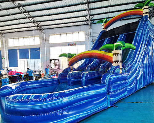 0.55mm PVC Outdoor Inflatable Water Slides Kids Bounce House