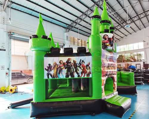 Super Hero Jumping Castle Inflatable Bouncer Slide Combo For Hotel