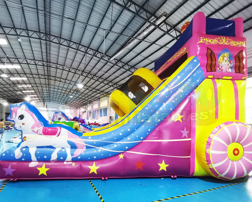 TUV Commercial Inflatable Slide Girl Carriage Princess Bounce House