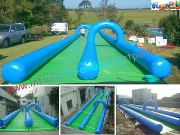 Custom Double Lane Outdoor Adult Inflatable Water Slide For Play Center / Rental