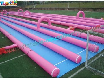 400m Three Lane Splash Outdoor Inflatable Water Slides  for Crazy Custom