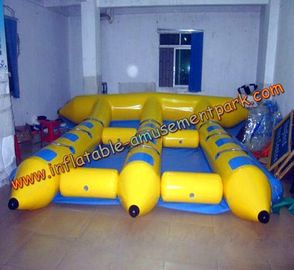 3m Width Yellow Inflatable Banana Boat  , Inflatable Flyfish For Adults