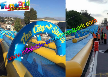 Giant 100M Famous Inflatable Big Water Slide , Inflatable City Slide  For Summer