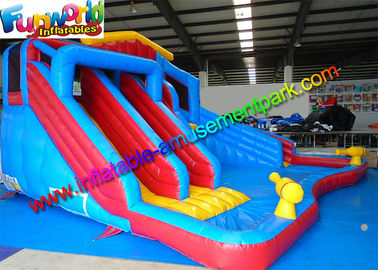 Popular Outdoor Inflatable Water Slides  , Inflatable Jumping Slide With Pool From Funworld