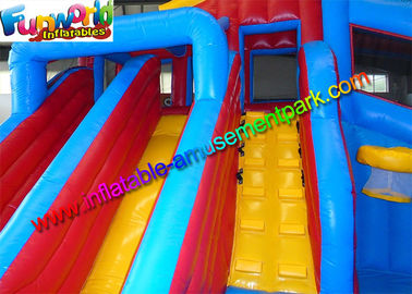 Popular Outdoor Inflatable Water Slides  , Inflatable Jumping Slide With Pool From Funworld