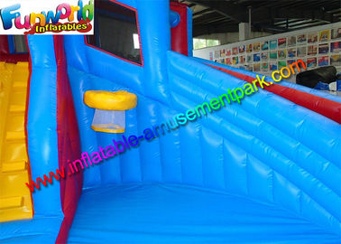 Popular Outdoor Inflatable Water Slides  , Inflatable Jumping Slide With Pool From Funworld