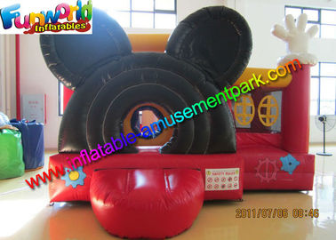 Mickey Mouse Inflatable Bounce Houses , Small Jumping Castle With Repair Kit