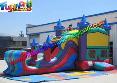 Colorful Kids Crazy Inflatable Bouncer Slide Jumping Castle With Turrets