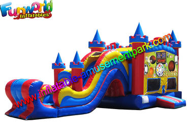 Colorful Kids Crazy Inflatable Bouncer Slide Jumping Castle With Turrets