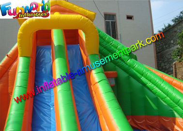 Large Outdoor Inflatable Water Slides Pool With PLATO 0.55mm PVC Tarpaulin