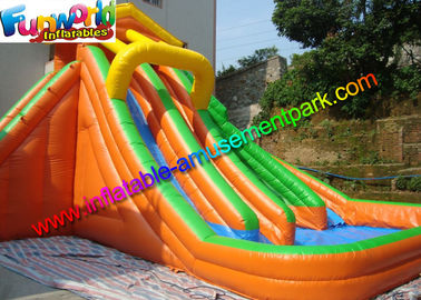 Large Outdoor Inflatable Water Slides Pool With PLATO 0.55mm PVC Tarpaulin