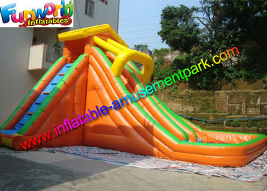 Large Outdoor Inflatable Water Slides Pool With PLATO 0.55mm PVC Tarpaulin