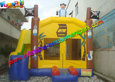 Popular Pirate Inflatable Bouncer Slide , Bouncer Combo Slide With PVC Tarpualin