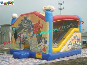 Indoor  / Outdoor Inflatable Bouncer Slide Fire Retardant Justice League